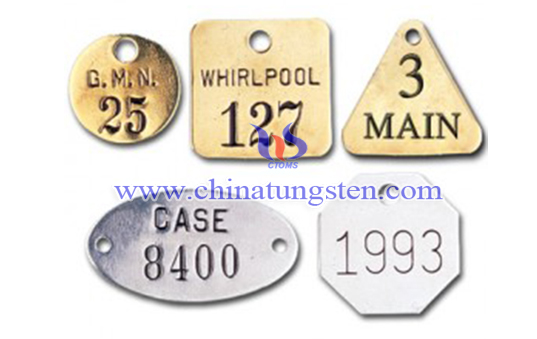 custom stamped tungsten tag image