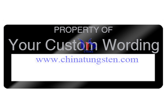 custom tungsten property ID plate image