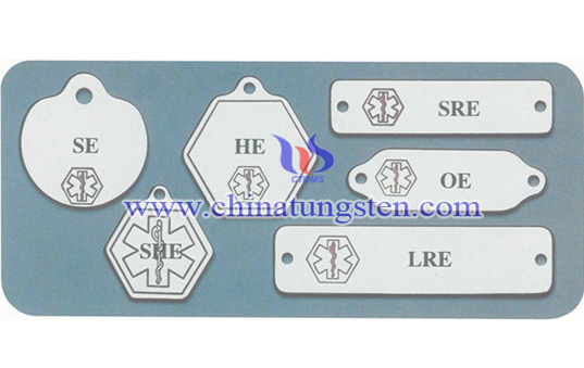 engraved tungsten ID tag image