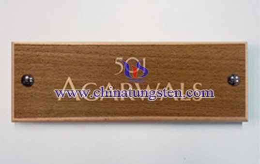 engraved tungsten nameplate image