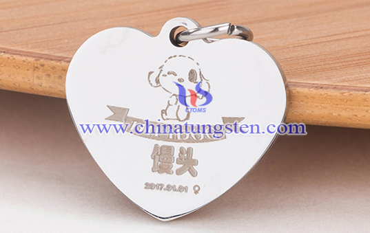 heart tungsten dog ID tag image
