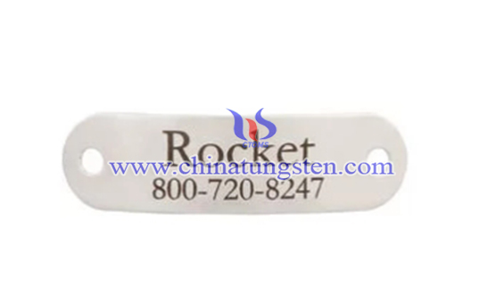 rivet-on tungsten name plate image