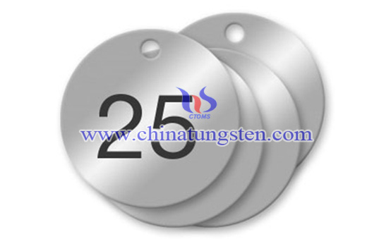 round tungsten numbered tag image