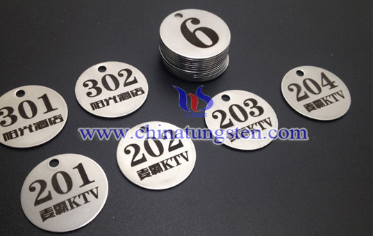 round tungsten numbered tag image